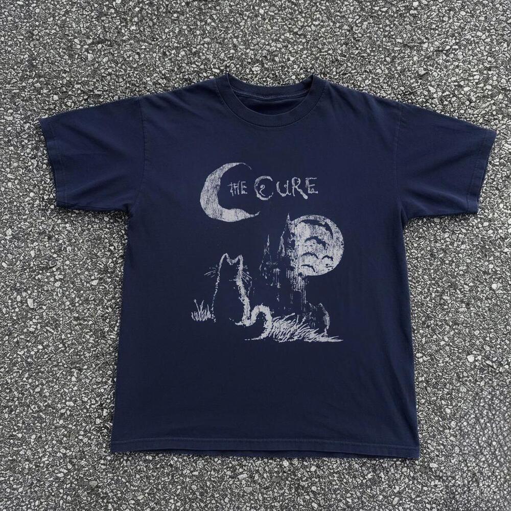 The Cure Tee - Navy And White Cotton Bandtee